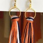 Orange & Navy Tassel Earrings Photo 0