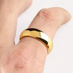 Men’s Titanium Steel Golden with Gloss Finish 6mm Band Size 12 NWT Gold Photo 4