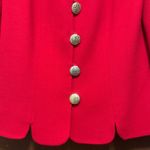 Vintage Herbert Grossman Red Petite Blazer Jacket Wool Gold Button Tailored USA Size 12P Photo 3