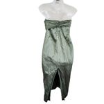Vince Strapless Metallic Shimmer Green Cocktail Dress Sweetheart Neckline Size 0 Photo 1