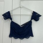 Victoria's Secret  Small Blue Off Shoulder Lace Bralette Crop Top Photo 3