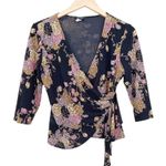 Vintage MSK Petite Floral Wrap Top Sz 8P Photo 4