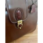 Vintage 80s Cognac Faux Leather Purse Shoulder Bag detachable double strap Brown Photo 14