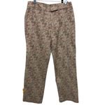 Anthropologie Isabella Bird Tapestry Leaf Pattern Ankle Length Pants Size 12P Tan Photo 1
