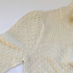 Doen Alpaca and silk mock neck lightweight cream sweater top Photo 9
