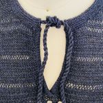Eddie Bauer Nautical Open Weave Sweater- Navy Blue- Size Medium Photo 5
