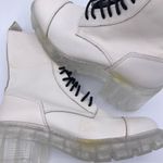 ZARA leather lace-up ivory white combat boots women Size 36/ 6US Photo 13