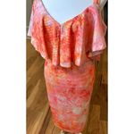 Rachel Roy NWT Pastel Orange Ruffled Top Midi Dress 14W Photo 2