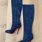 Christian Louboutin Stiletto Boots Sempre Monica Size 40 Navy Blue Red Photo 1