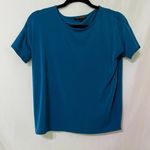 Banana Republic  Blue Short Sleeve Wrap Back Blouse Photo 0