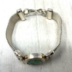 Sterling Silver and green turquoise vintage bracelet, 50.1g Photo 4