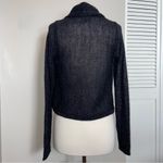 EXPRESS Black Metallic Shimmer Deep Cowl Top Wool Alpaca Mohair Blend Small S Photo 3