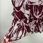 Anthropologie  The Marais Printed Chiffon Mini Dress Women’s Size XS Maroon White Photo 5