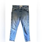 Anthropologie AMO Tomboy Jean Med Wash Sz. 27 Button~Fly Stretch Mid Rise Boho Blue Photo 1