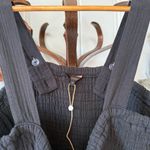 Quince  100% Organic Cotton Gauze Smocked Wide Leg Black Jumpsuit Photo 8