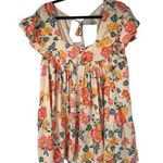 Storia Multi Floral Babydoll Style Pocketed Flutter Sleeve Romper Sz XL Women’s Photo 0