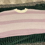 Sincerely Jules Sincerely Julie Purple And White Cropped Sweater Photo 0