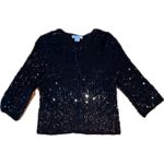 Harrison Morgan Women's Black Sequined sweater M/L Party Cocktail Long Sleeve Black Size M Photo 1