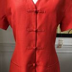 Vintage Spiegel Linen Blend Short Sleeve Blazer 8 Orange Photo 1