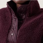 Athleta Cozy Sherpa Snap Sweatshirt Spiced Cabernet #466888 Sz XS Photo 3