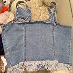 Venus Light Blue Denim Crop Top Photo 6
