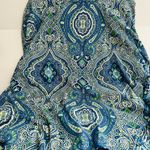 Caribbean Joe  Paisley Print Blue and Green Women's Top Photo 2