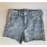 American Eagle  Super Hi-Rise Shortie Women’s Jean Shorts Size 6 Blue Floral Photo 0