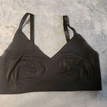 True & Co Wire Free V Neck Bra Bralette Size M Medium Seamless Black Brown Photo 0