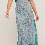 Free People Suddenly Fine Maxi Slip Dress Green Size L Photo 0