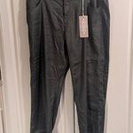 Liverpool Stretch Linen Fennel Green Emma Wide Leg Classic Pants Size - 16/33 Photo 0