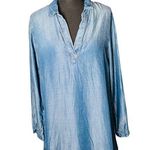 Cloth & Stone NWT Long Sleeve V Neck Blue Jean Dress Photo 0