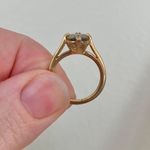 18KHG Avon Smokey Solitaire Oval Gold Ring Minimal Elegant Classic Femme Neutral Jewelry Photo 13