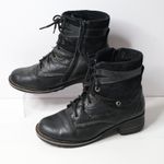 Dromedaris Kara Velvet Black Leather Boots Side Zip Floral 39 Boho Comfy $245 Size 8.5 Photo 1