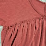 Altar'd State Altar’d State Cropped Top M Red V Neck Long Sleeve Ruffle Trim Pullover Blouse Photo 2