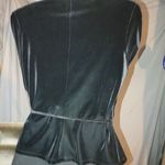 Chetta B Black Velvet Blouse Jacket Top NYC Real Mink Fur Cuff Crossover Photo 5