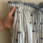 Aerie  pull on pj lounge wide leg trouser cotton stripe bow pants XL tall Photo 3