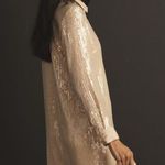 Anthropologie ’s Pilcro Longsleeve Sequin Mini Shirt Dress in Ivory - New! Photo 2