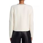 AQUA ‎ Ivory Embellished Collar Cropped Jacket - Elegant Evening Coat Photo 1