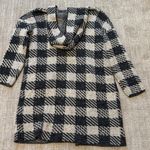 Dreamers  by Debut tan/black plaid Long Sweater cardigan S Photo 4