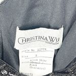 Christina Wu Black Sequin V-Neck Sleeveless Back Zipper Cocktail Party Dress 2 Photo 2