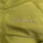 Zella  chartreuse deep scoop neck pleated front ruched athletic hoodie size XL. Photo 3