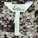 Kirra ‎ Top Womens XS Black Mesh Lace Ditsy Floral Stretch Sheer Oversized Blouse Photo 3