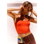 Free People  Tighten Up Strappy Back Tank Scarlet size M/L Photo 3