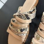 Charles David  Tan and Cream Sandals with Modern Straps Photo 1