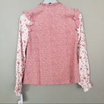 Rachel Parcell  Pink Cheetah Floral Ruffle Long Sleeve Blouse NEW Photo 8