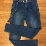 High rise belted skinny jeans size M Blue Size M Photo 1