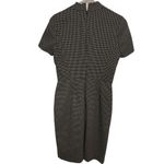 J.Crew NWT Mock Neck Jacquered Sheath Dress Black/ Metallic Gold Short Sleeve Siz Photo 1