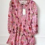 Love Shack Fancy NWT Clarkie Floral Mini Dress in Wild Pink Rose sz P fits XS Photo 0