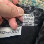 Fashion Bug Vintage shiny blue leopard print button down gathered blouse, 18/20 Photo 5