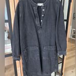 Madewell  Denim long sleeve mini dress Patch Pocket Popover Shirt charcoal dark Photo 9